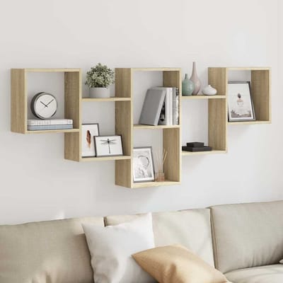 vidaXL - Wandschap - 159x18x66 - cm - bewerkt - hout - sonoma - eikenkleurig