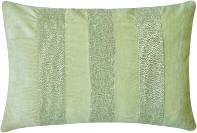 Decoratieve Kussenhoes - Lendenkussenhoes Velvet - Woonkamer Decoratie - Handgemaakt Met Details - 30 x 40 cm - Mintgroen
