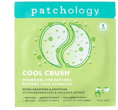 Patchology Cool Crush Depuffing Eye Patches – 1 Paar Hydrogel Oogpads Tegen Wallen & Vermoeide Ogen – Verkoelend & Hydraterend – Met Caffeine, Peptiden & Komkommer – Anti-Puffiness & Glow Boost – Voor Frisse Oogopslag