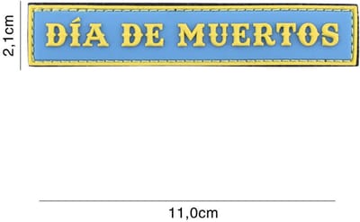 Embleem 3D PVC Dia de muertos streep blauw
