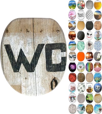 Wc-bril met deksel en softclose mechanisme - Hout - Eenvoudig te monteren