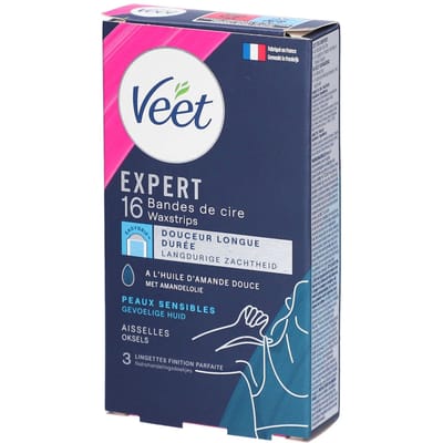 Veet Expert Ontharingsstrips - Gevoelige Huid - Oksels 16st