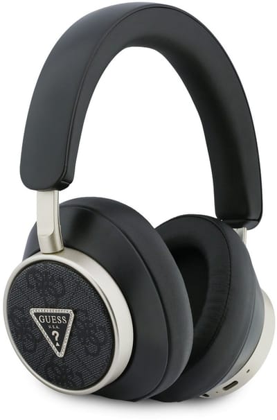 Guess Bluetooth Koptelefoon - ENC - PU Leather met opbergdoos - 4G Triangle Logo - Zwart