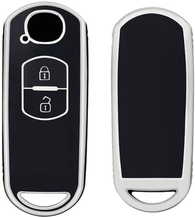 Autosleutel Hoesje geschikt voor Mazda - Sleutelcover - TPU Cover Sleutelhoes - Accessoires - zwart