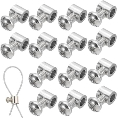 Solidchoice - Set van 15 Stalen Kabelclips met Dubbele Gat voor Staal Draden