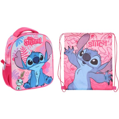 Lilo & Stitch tassenset roze; rugzak en gymtas