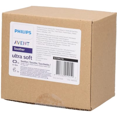 Philips Avent Ultra Soft Nighttime - 6 tot 18 maanden - Glow-in-the-dark fopspeen - 4pack - SCF094/08