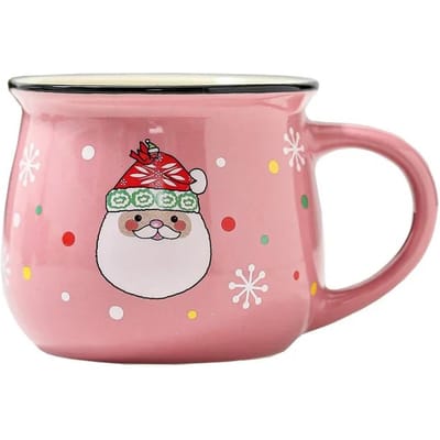 350ML Kerstcadeau Keramische Mok Grote Keramische Koffiekop Kerstman Eland Moussebeker Thuis Kantoor Melk Koffie Thee Kopjes Kerstcadeau 350mL white