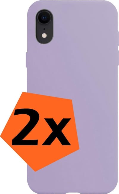 Hoes - 2 Stuks - Geschikt voor Apple iPhone XR - Sterk & Shockproof - Case Siliconen - Back Cover - Telefoon Hoes - Lila