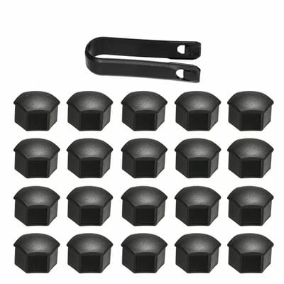 Set van 20 stuks Wielmoerkapjes 17 mm - Wielmoerkapjes 17 mm - Universeel - incl. tweezer tool - Kunststof - eschermende Afdekkapjes - LOUZIR