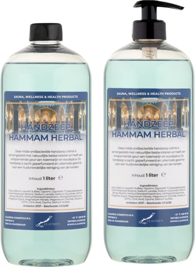 Handzeep Hammam Herbal 1 liter - met gratis pomp - set van 2 stuks