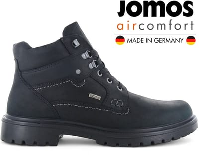 JOMOS Alpina Boots - Heren Winter Laarzen Schoenen - Leer Zwart 456801-43-000 , Maat: EU 47 UK 12