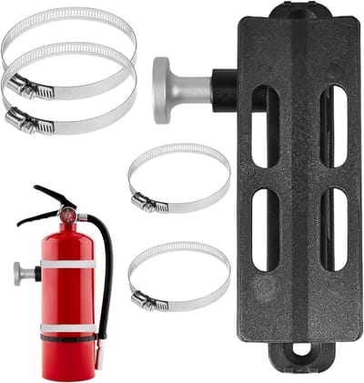 Brandblusserhouder Auto - Blusserframe Veilig - Noodtoegang Brandblusser - Snelsluiting Met Knop - 21 x 12 x 10 cm - Zilver