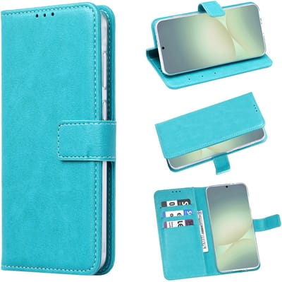 Casemania Hoesje Geschikt voor Samsung Galaxy A27 - Turquoise - Portemonnee Book Case