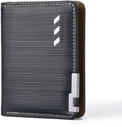 Heren Portemonnee met Geldclip – Compacte PU Lederen Portemonnee met Meerdere Kaartsleuven – Verticale Korte Portemonnee voor Mannen, Dun en Stijlvol Ontwerp