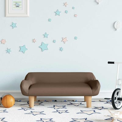 vidaXL - Kinderbank - 70x40x24 - cm - stof - bruin