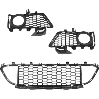 3PCS Grille de Pare-chocs Avant 51118054156 Cache de Garniture de Grille Inférieure Centrale de Pare-chocs de Voiture pour Série 3 F30 2011 à 2015 black