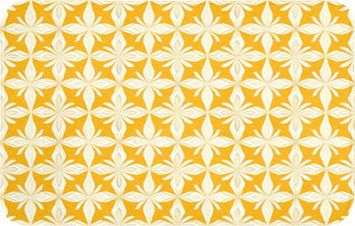 Badmat 80x50 cm - Antislip - Patroon - Retro - Geel - Badmatten voor badkamer - Badkamermat - Douchemat - Badkamer mat