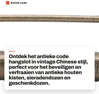 Dailygoods- Hangslot Antiek - Cijferslot Vintage - Zinklegering - Decoratief Slot - Geschikt voor Houten Kisten - Sterk en Duurzaam