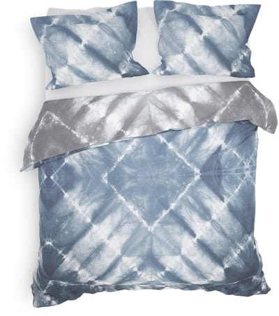 Heckettlane Ellinas Dekbedovertrek - Tweepersoons - Dekbedovertrek van 100% Katoen-Satijn - 200x200-220 cm - Blauw