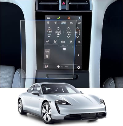 Air Conditioner Beschermfolie voor Porsche Taycan 2020-2024 - 6H Krasbestendig, 8.4 Inch GPS Schermbeschermer, Navigatiefilm, Turbo GT 4S Accessoires - Set van 2