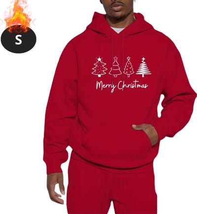 Bovista Kersttrui - Heren - Foute Kersttrui - Christmas Sweater - Kerst Sweater - Kerstboom - Christmas Jumper - Hoodie - Rood - S