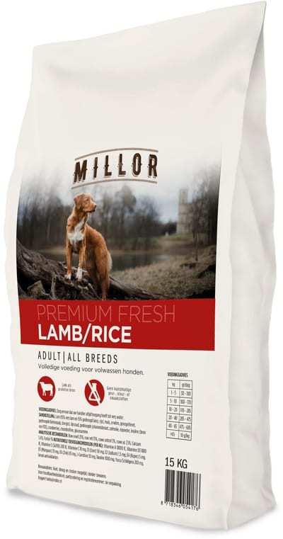 Hondenvoer Millor - Lam en Rijst - Volledige Brokken 15kg