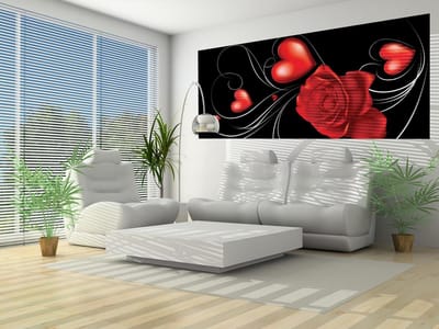 Heart Rose Abstract Photo Wallcovering