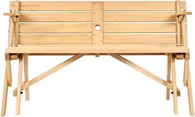 2-In-1 Houten Picknicktafel en Bank Set, Omvormbaar en Praktisch