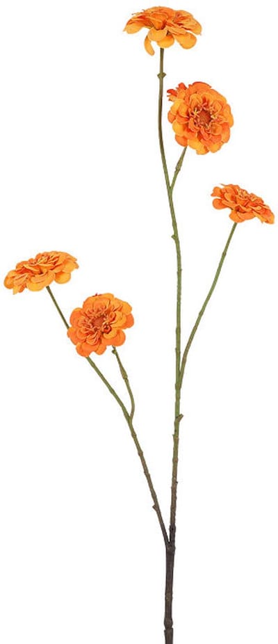 Countryfield kunstbloem Zinnia oranje decoratie 88cm kunststof.