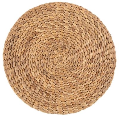 Tiseco - Placemat KAMAR - SET/4 - waterhyacint - boho - Dia 36 cm, Rond, beige