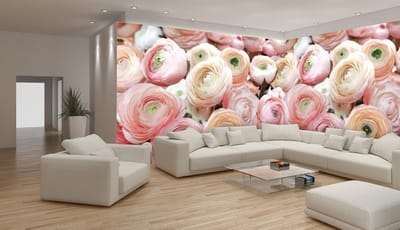 Fotobehang Vlies Bloemen | Roze | GROOT 624x219cm