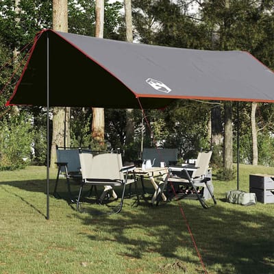 vidaXL Kampeerluifel waterdicht 430x380x210 cm grijs en oranje
