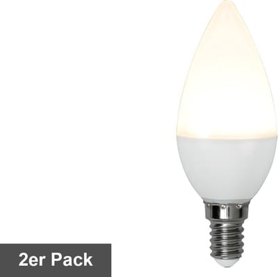 Star Trading LED gloeilampenset 'Opaque Basic', set van 2, E14, 5.5W, 470lm, melkachtig, warm wit