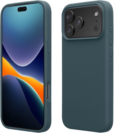 kwmobile telefoonhoesje geschikt voor Apple iPhone 17 Pro Max - Hoesje met siliconen coating - Smartphone case in leisteen