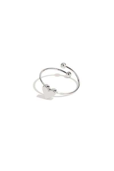 Little heart ring - zilveren kleur