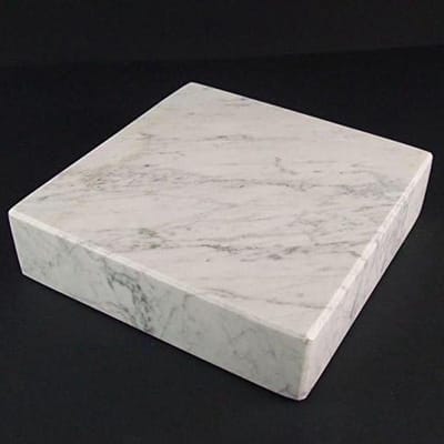 Vaas Sokkel Vierkant - Decoratie Basis - Stijlvol Presenteren - Echt Carrara Marmer - 20 x 20 cm - Wit