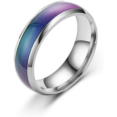 Roestvrij Stalen Stemmingsring voor Vrouwen Mannen Koppels - Kleurveranderende Temperatuurring Modieuze Emotionele Sieraden Cadeau 10 gray