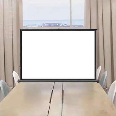 Projectiescherm Vloer - Mobiel Scherm - Presentaties Geven - Draagbaar Uitschuifbaar - 30 Inch 16:9 - Zwart
