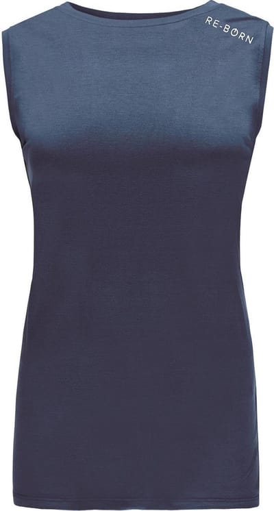 Re-Born - Sportkleding - Sport top mouwloos - Yogatop - Fitness top - Wijdere top - Dames - Donkerblauw - Maat S