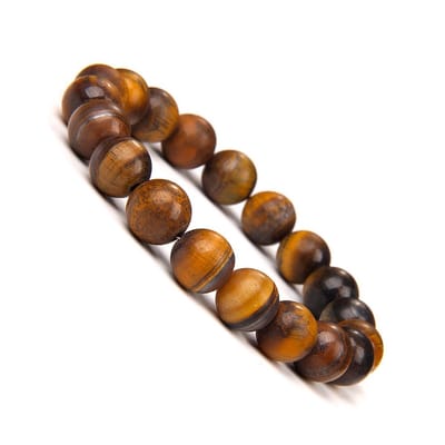 Bixorp Gems Matte Tijgeroog Edelstenen Armband 10mm - Edelsteen Kralenarmband - Spiritueel Cadeau - 20cm