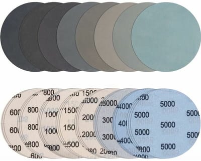 Mmgoqqt - Nat-Droog Schuurpapier Set - 24 Stuks - 125 Mm Ronde - Korreligheid 600/800/1000/1500/2000/3000/4000/5000 - Voor Metaal Hout
