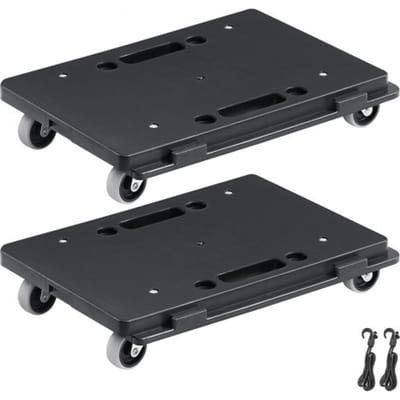 VEVOR Verhuiswagen, 4 wielen, draagbare verhuiswielen, robuuste, in elkaar grijpende, kleine, platte verhuiswagens voor zware meubels, 2-pack, 40 x 28 cm, draagvermogen 227 kg, zwart