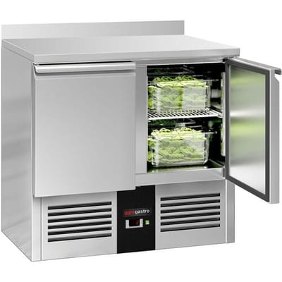 GGM Gastro Kühltisch PREMIUM - 900x700mm - 2 Türen - Aufkantung Zilver