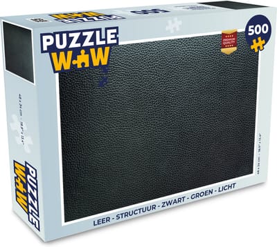 Puzzel Leer - Structuur - Zwart - Groen - Licht - Legpuzzel - Puzzel 500 stukjes
