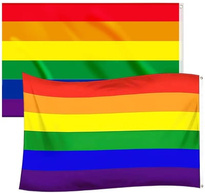 Pride Vlaggen Set van 2, Kleurrijke Regenboog Vlaggen van 90 x 150 cm, Perfect voor Tuin, Balkon en Feestjes