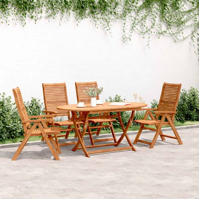 vidaXL Verstelbare klapstoelen, 4 stuks, 56x72x107 cm, massief acaciahout.