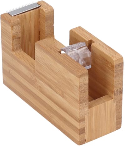 Dailygoody - Plakbanddispenser - Mini Houten Plakbanddispenser - Compact en Draagbaar - Geschikt voor Transparant en Decoratief Plakband - Ideaal voor...