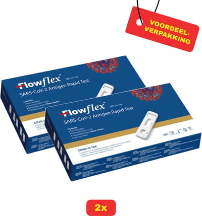 2X Corona test FlowFlex | Zelftest Goedgekeurd door RIVM - 2 x 1 stuks - Voordeelverpakking