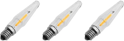 Reserve Kerstlampjes E10 LED Filament - 3 stuks - 10-55V - 0.2W - Warm Wit Licht - 2200K - Helder